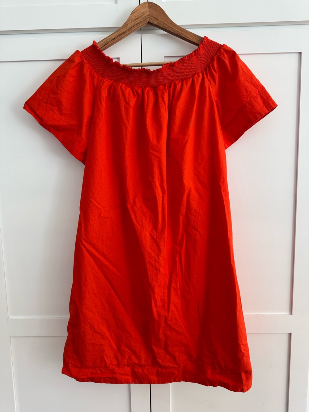 J. Crew Women’s Red/Orange Off-Shoulder Summer Dress 8